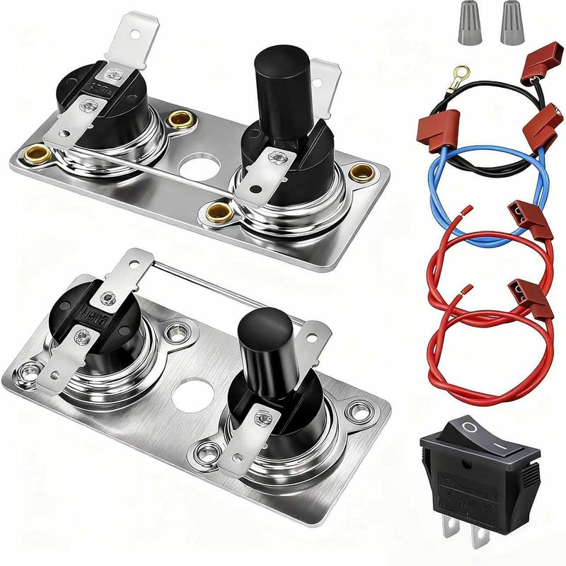 WPL 232306 & 232282 Thermostat Water Heater Limit Switch Kit 12V & 120V T-Stat Compatible with Suburban RV Water Heater SW Series Replace 233534 525007 232306 232282 - Image 1